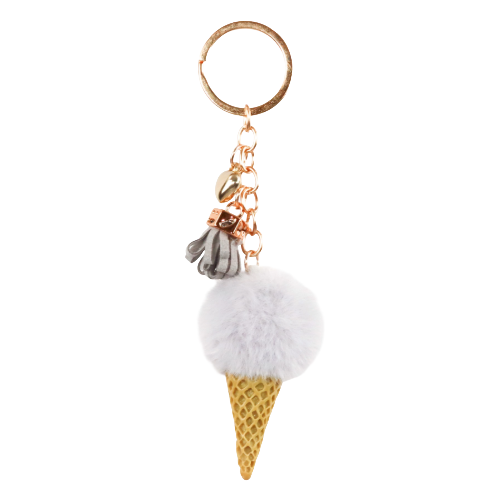 Lovely Ice cream Keychain - White