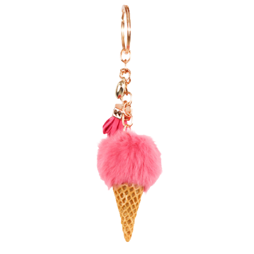 Lovely Ice cream Keychain - Hot Pink