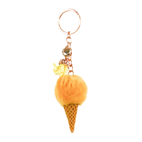 Lovely Ice cream Keychain - Gold